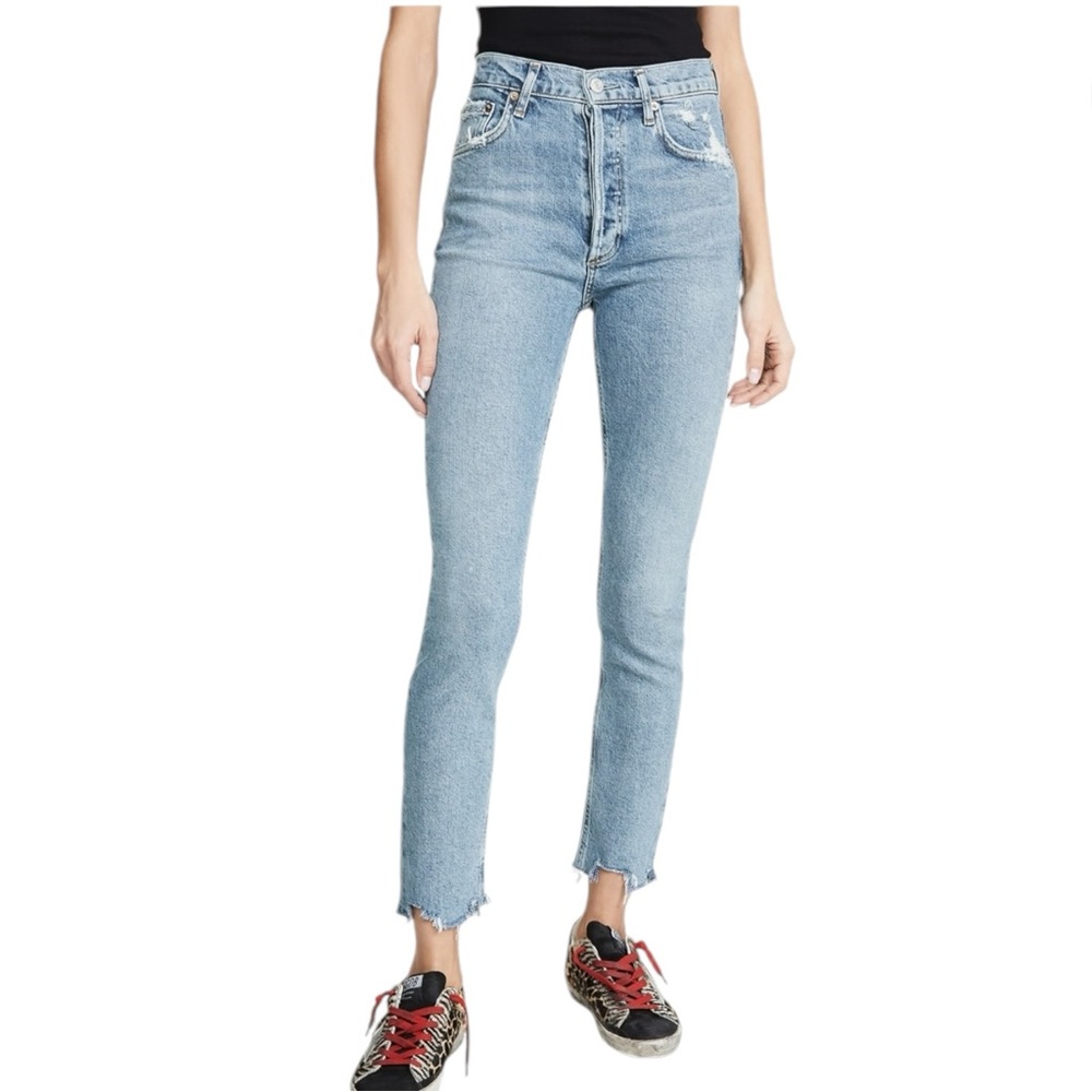Agolde Nico High Rise Distressed Skinny Ankle Jeans Women’s size 31 - Picture 1 of 16